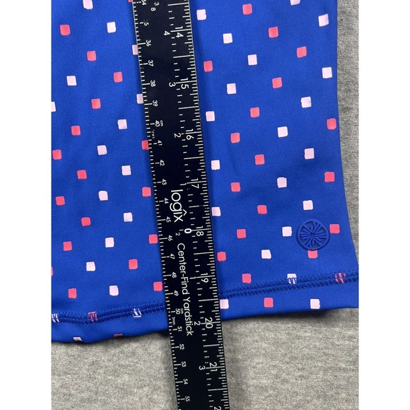 NWT Lilly Pulitzer LUXLETIC Callie Half-Zip Top Borealis Blue Squared NWT Large - Picture 7 of 8